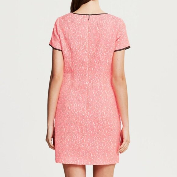 Banana Republic Piped Neon Jacquard Leopard Cheetah Floral Print Shift Dres SZ 8 - Picture 5 of 8